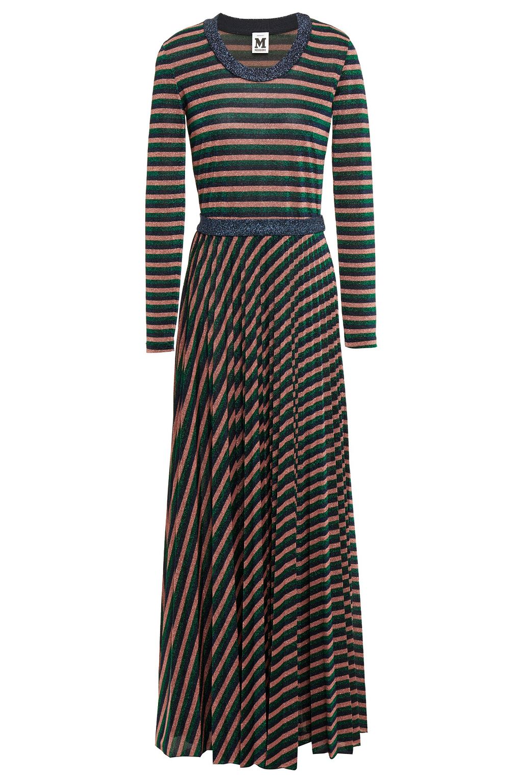 striped knit maxi dress