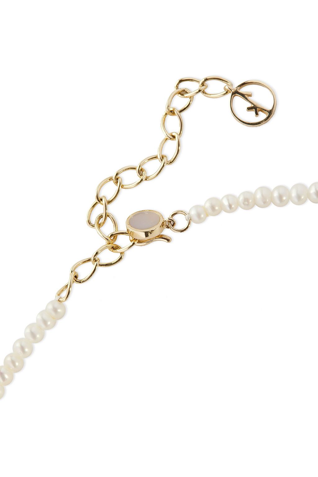 ANISSA KERMICHE 14-karat gold, pearl and diamond choker