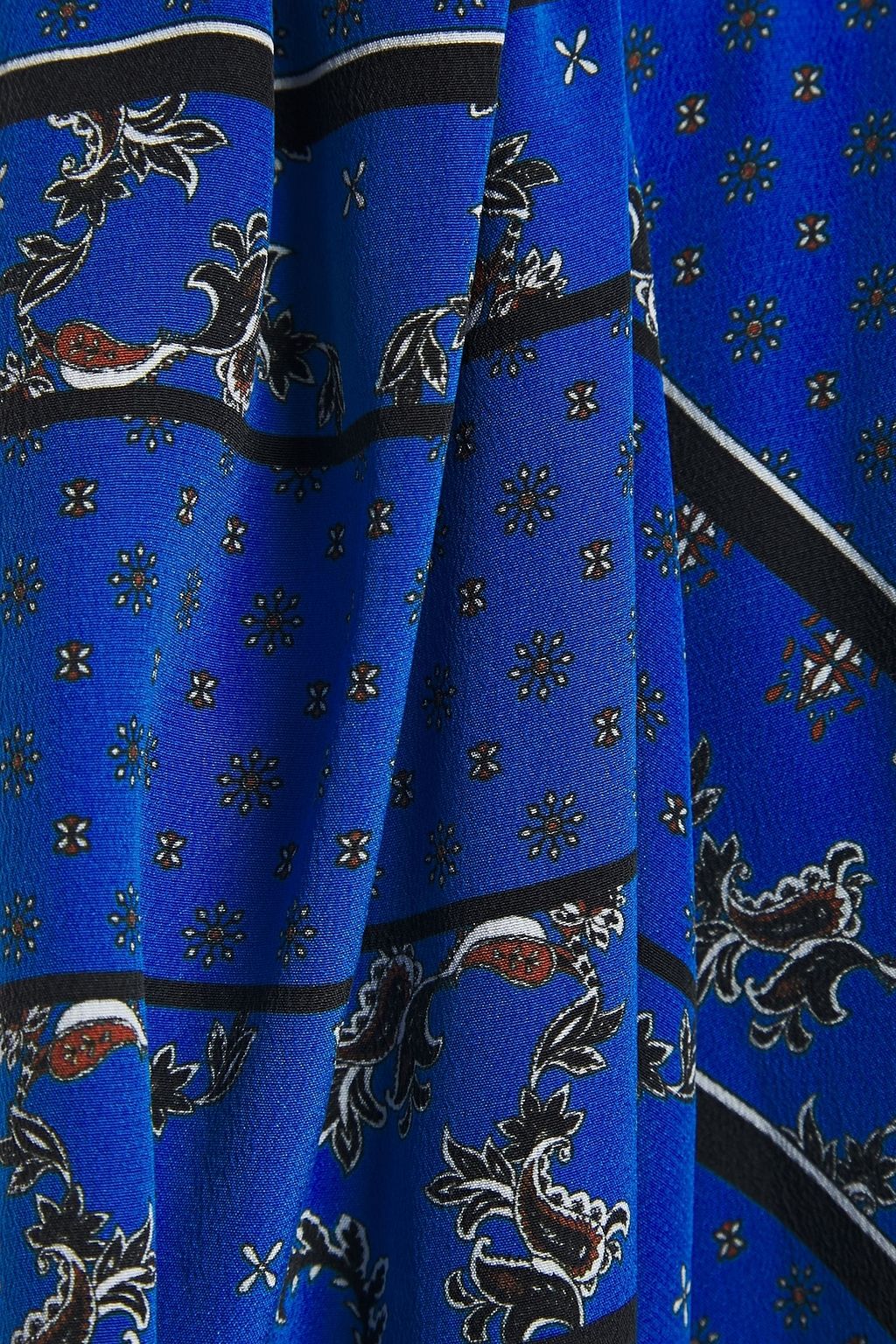 GANNI Cloverdale printed washed-silk maxi dress