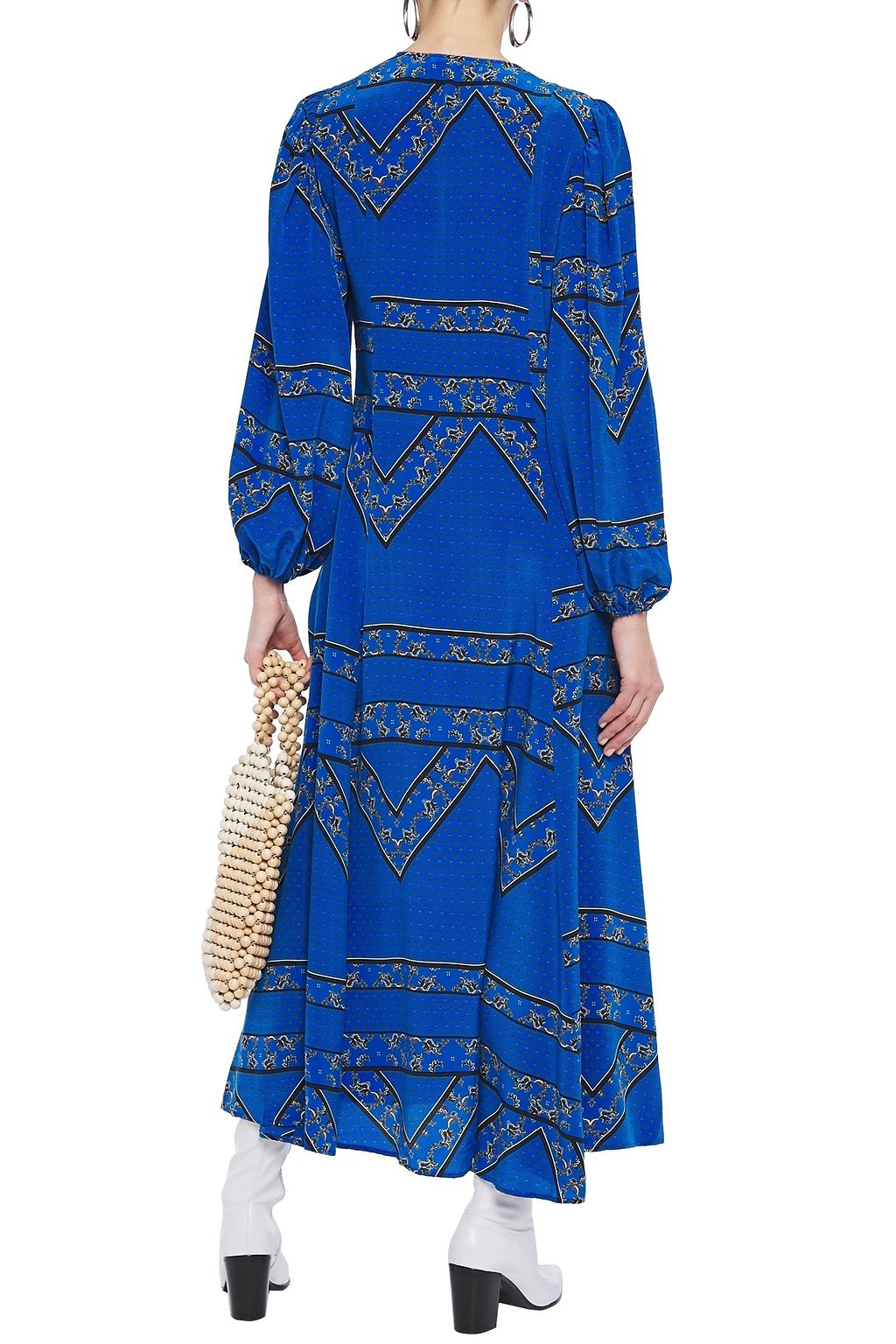 GANNI Cloverdale printed washed-silk maxi dress