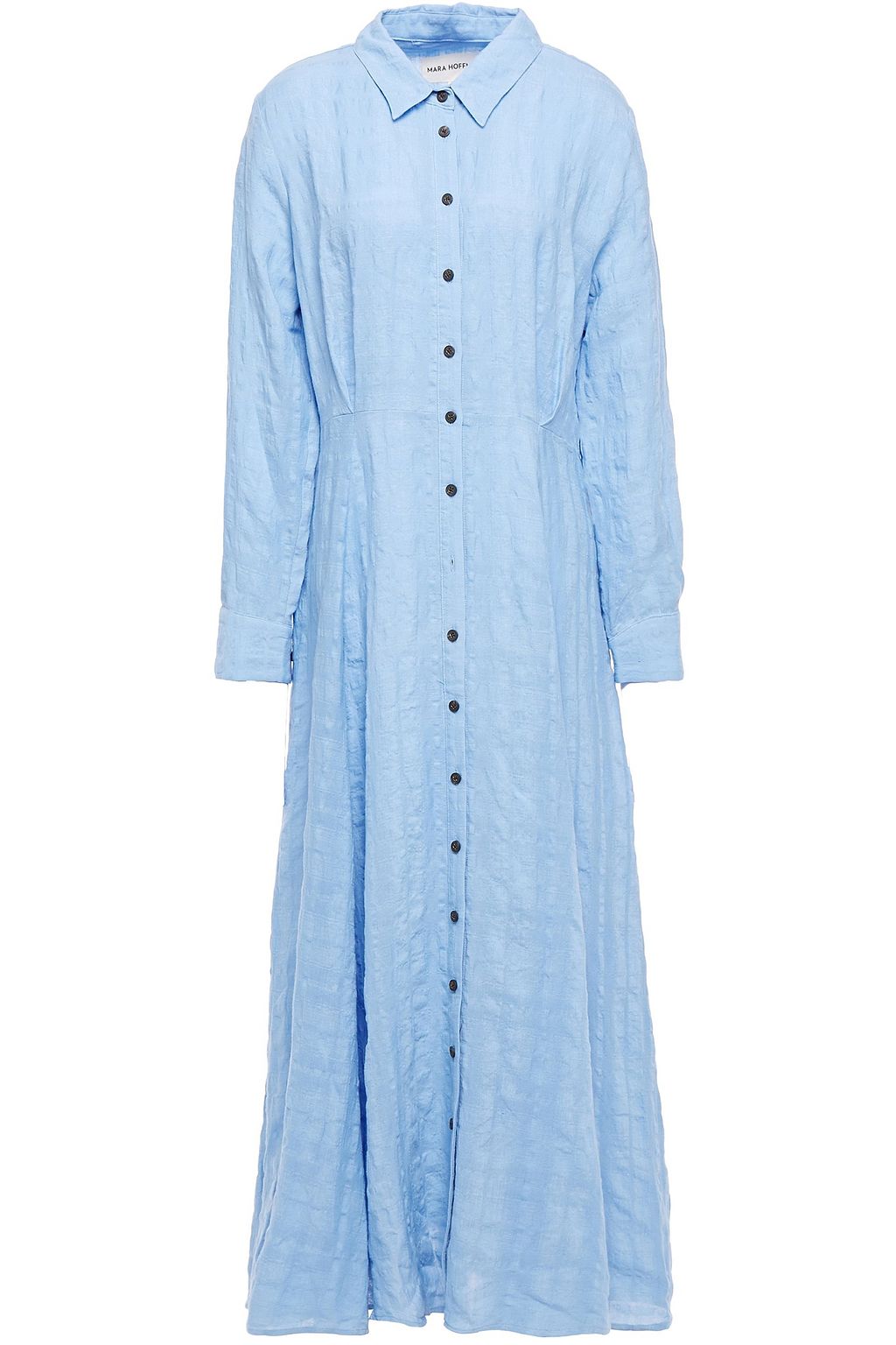 linen maxi shirt dress