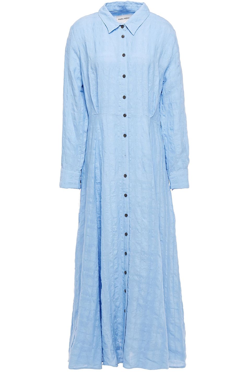 linen shirt dress maxi