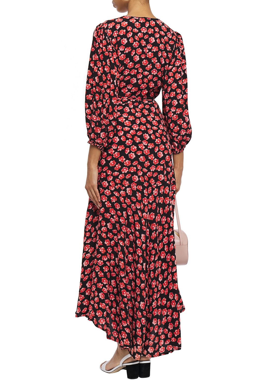 GANNI Lindale printed crepe de chine maxi wrap dress