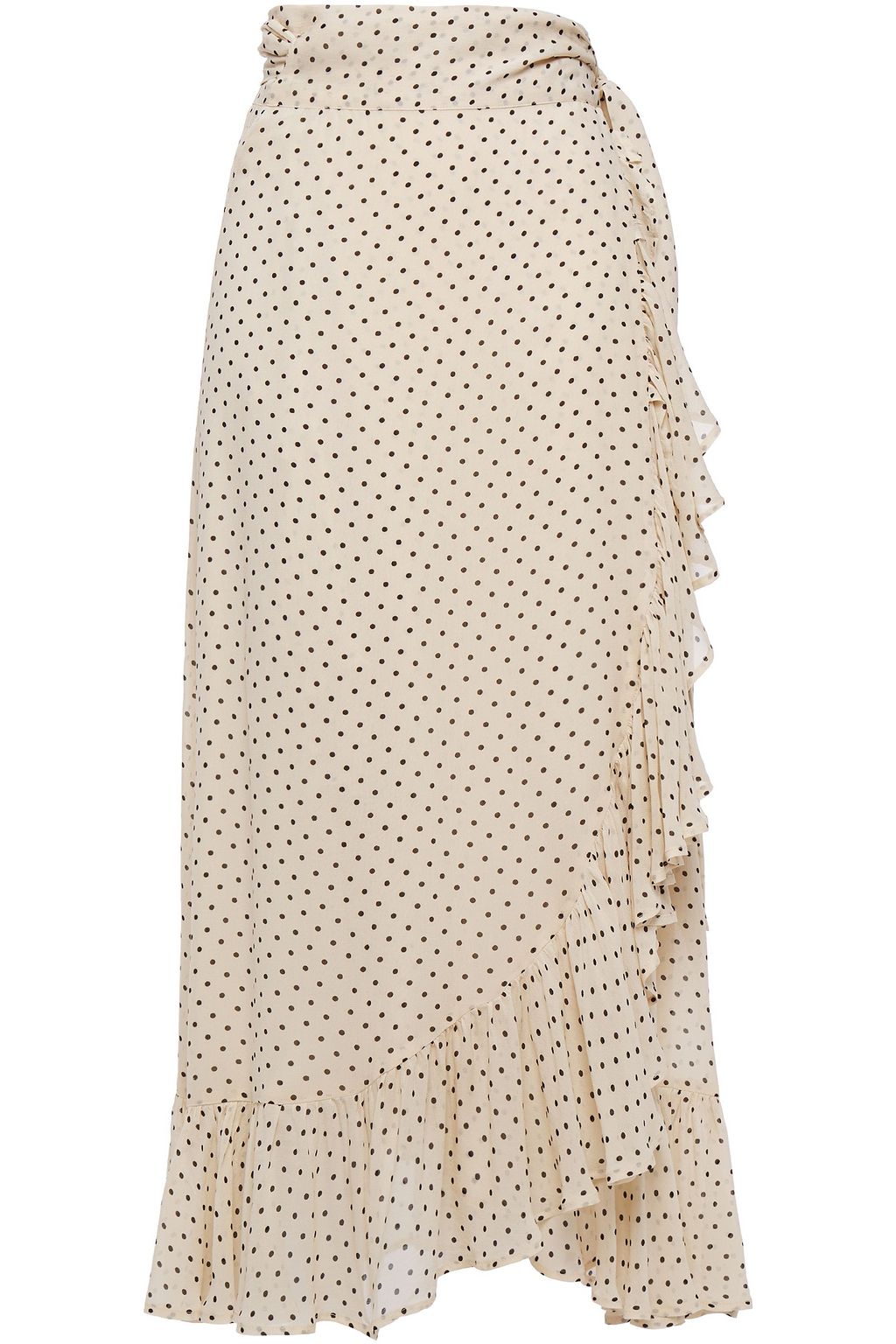 ruffle midi wrap skirt