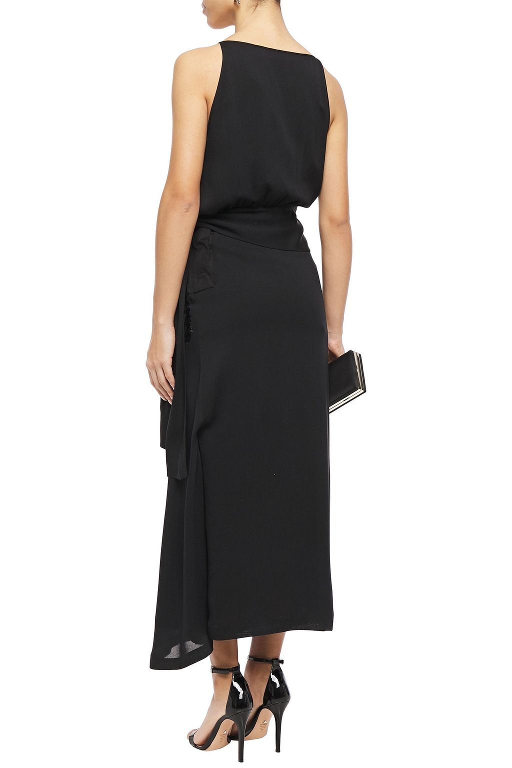 VICTORIA BECKHAM Sequin-embellished silk-crepe jersey midi dress