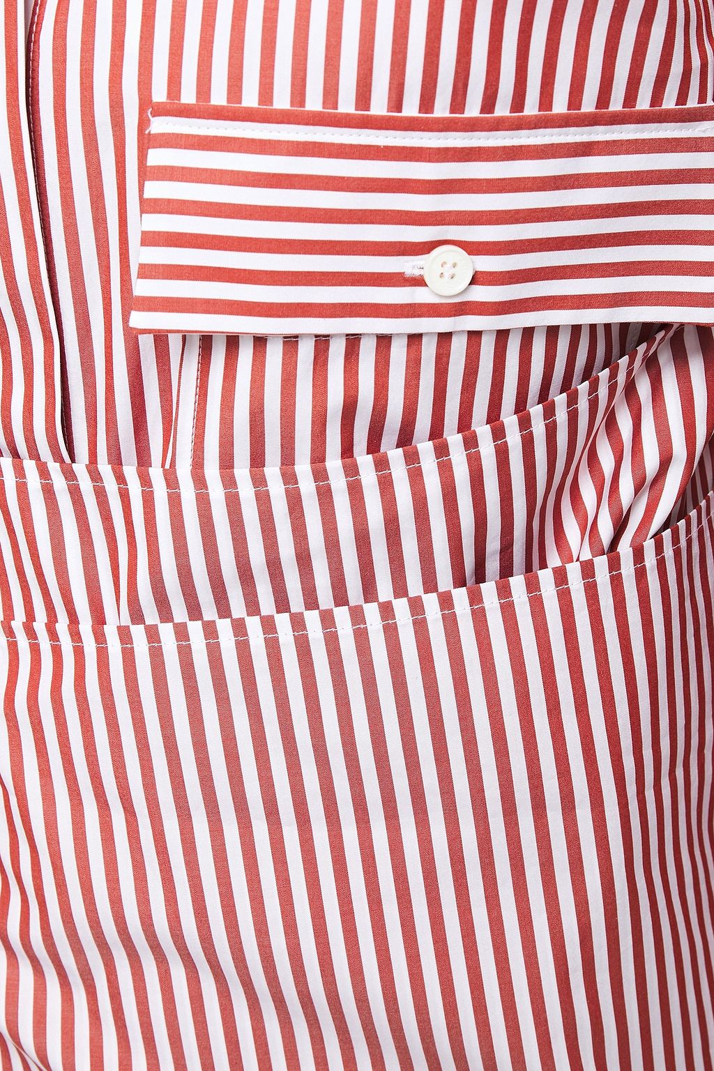VICTORIA BECKHAM Striped cotton-poplin wrap shirt