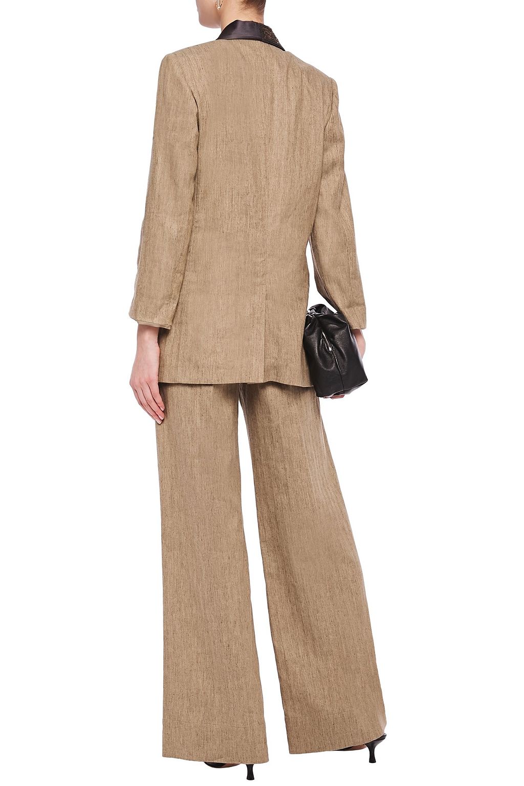 BRUNELLO CUCINELLI Herringbone cotton-blend wide-leg pants