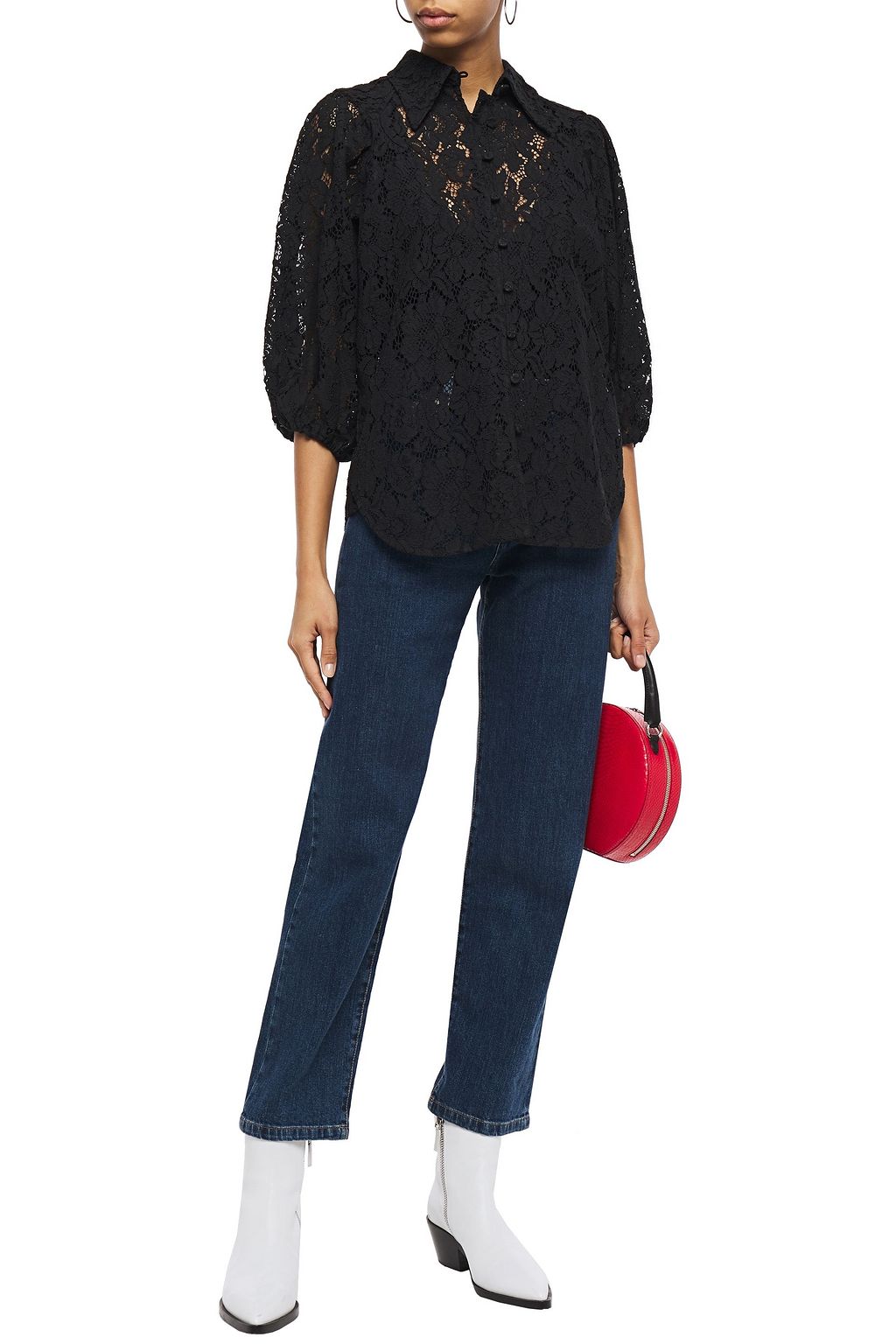 GANNI Everdale corded lace shirt