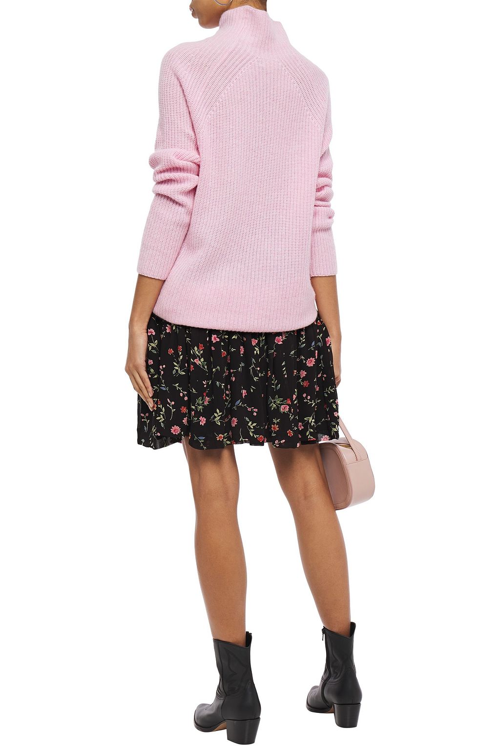 GANNI Elm shirred floral-print georgette mini skirt