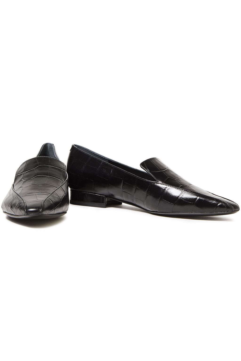 SIGERSON MORRISON Croc-effect leather loafers