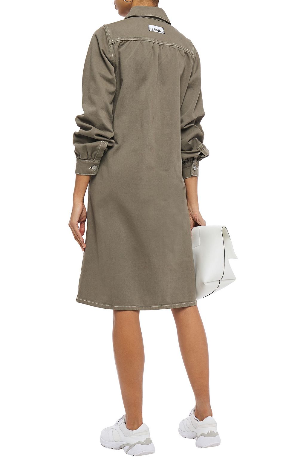 ganni denim shirt dress