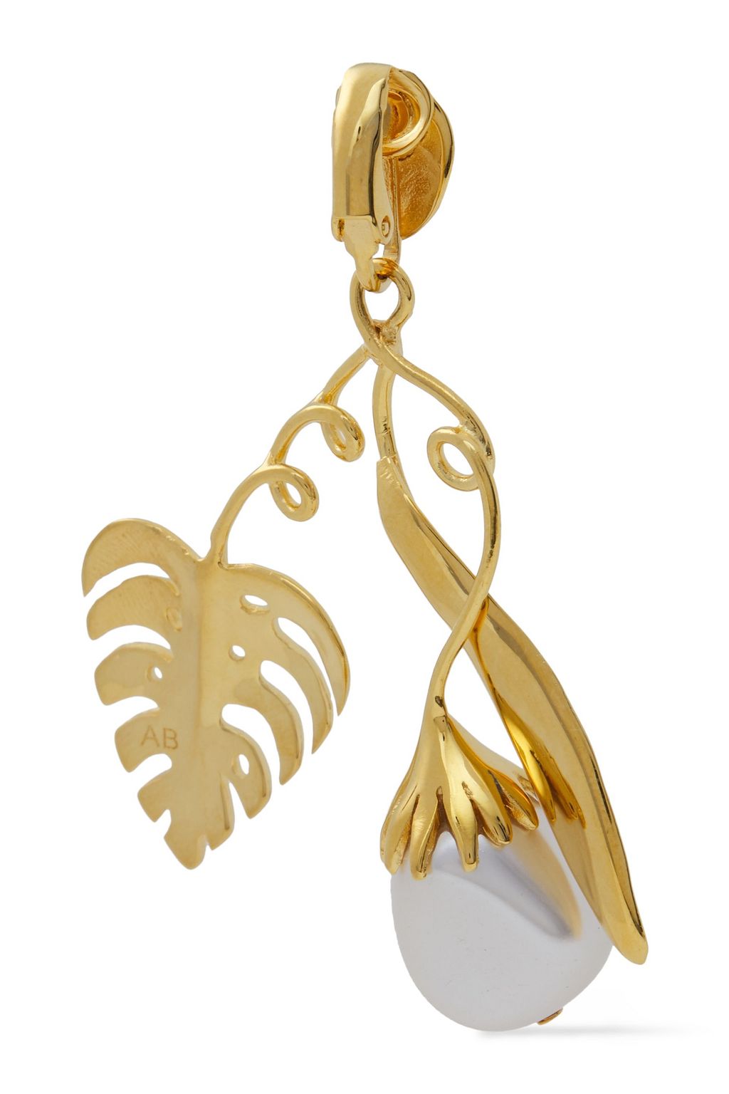 AURÉLIE BIDERMANN Gold-plated faux pearl earrings