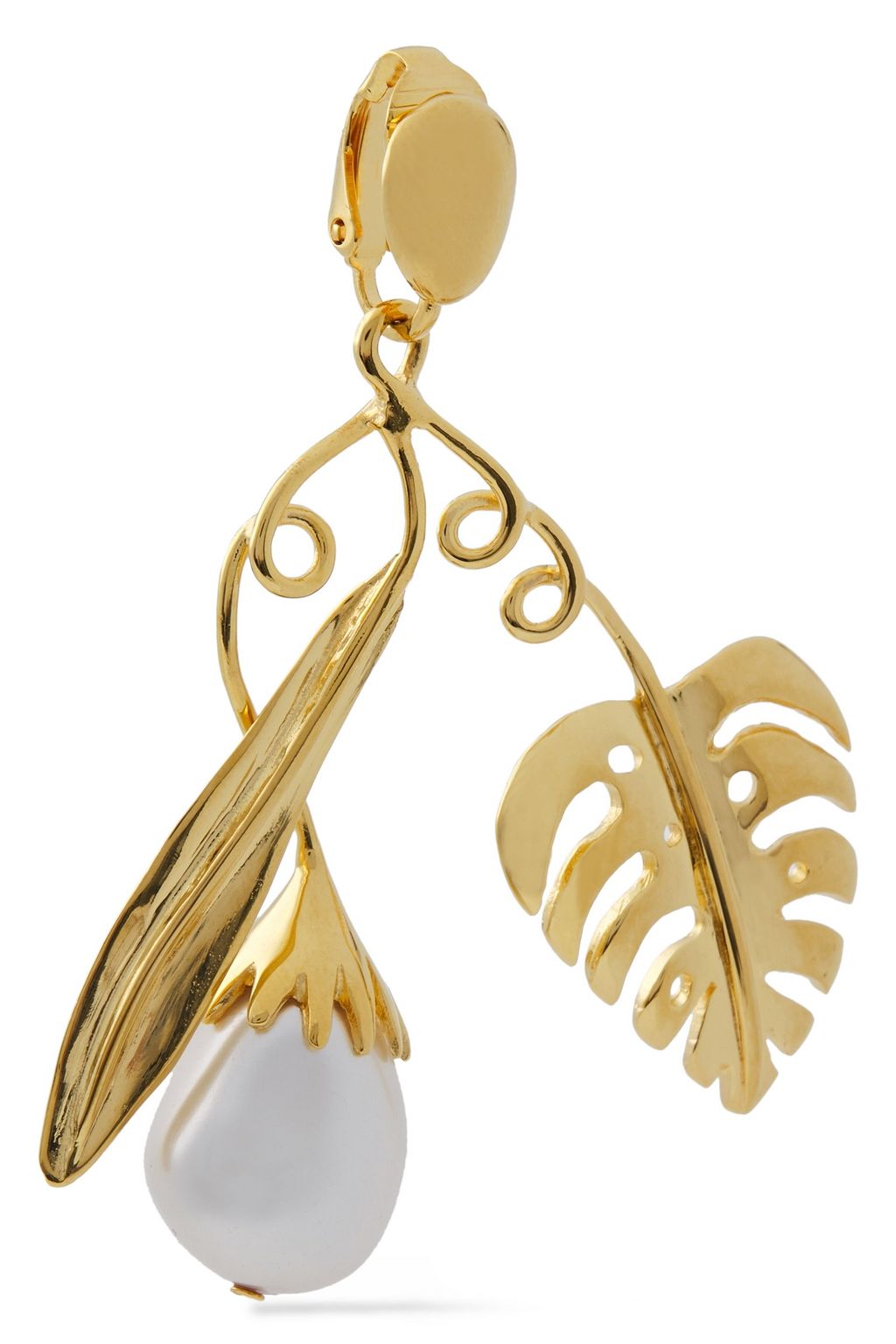 AURÉLIE BIDERMANN Gold-plated faux pearl earrings