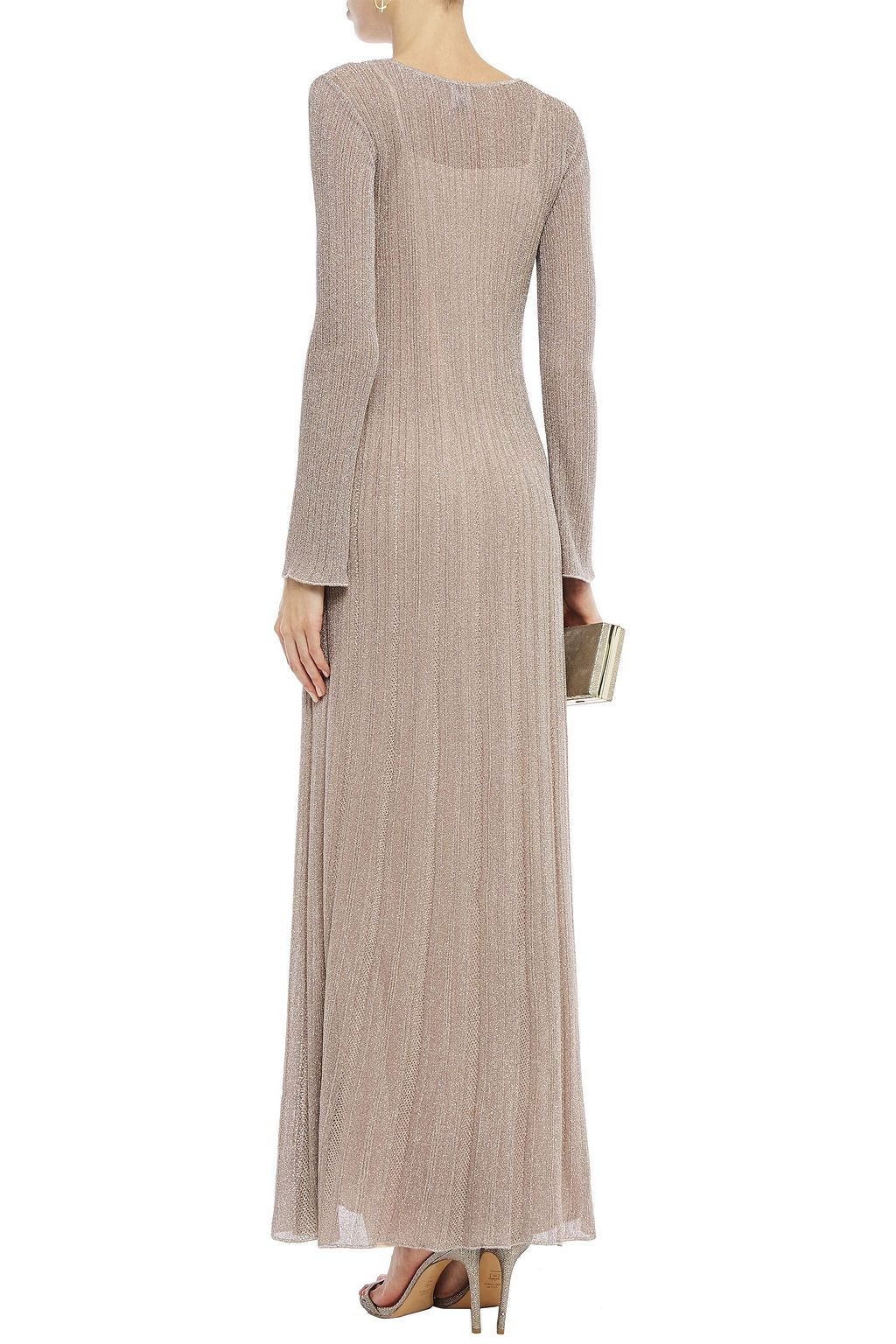 M MISSONI Metallic crochet-knit maxi dress