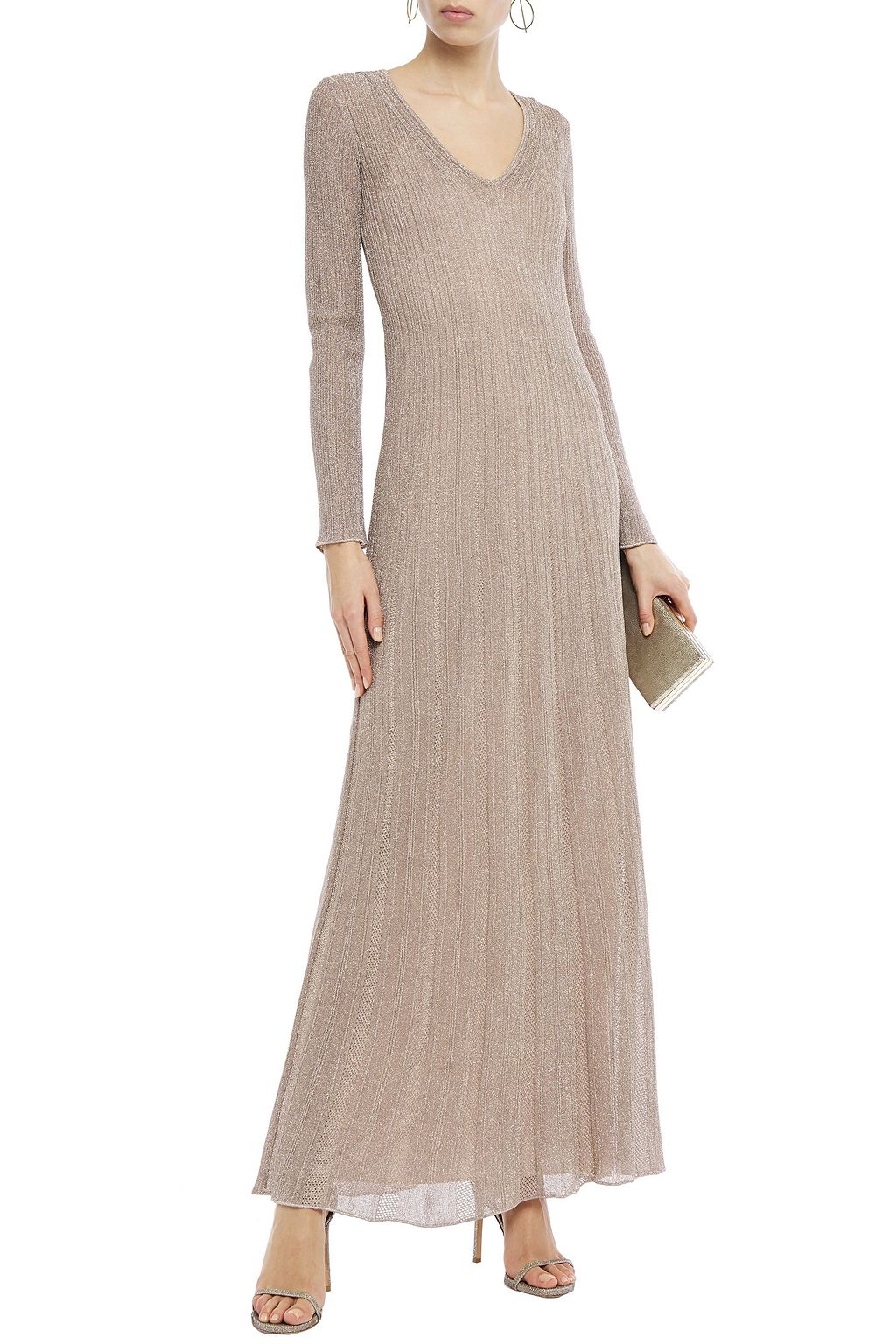 M MISSONI Metallic crochet-knit maxi dress