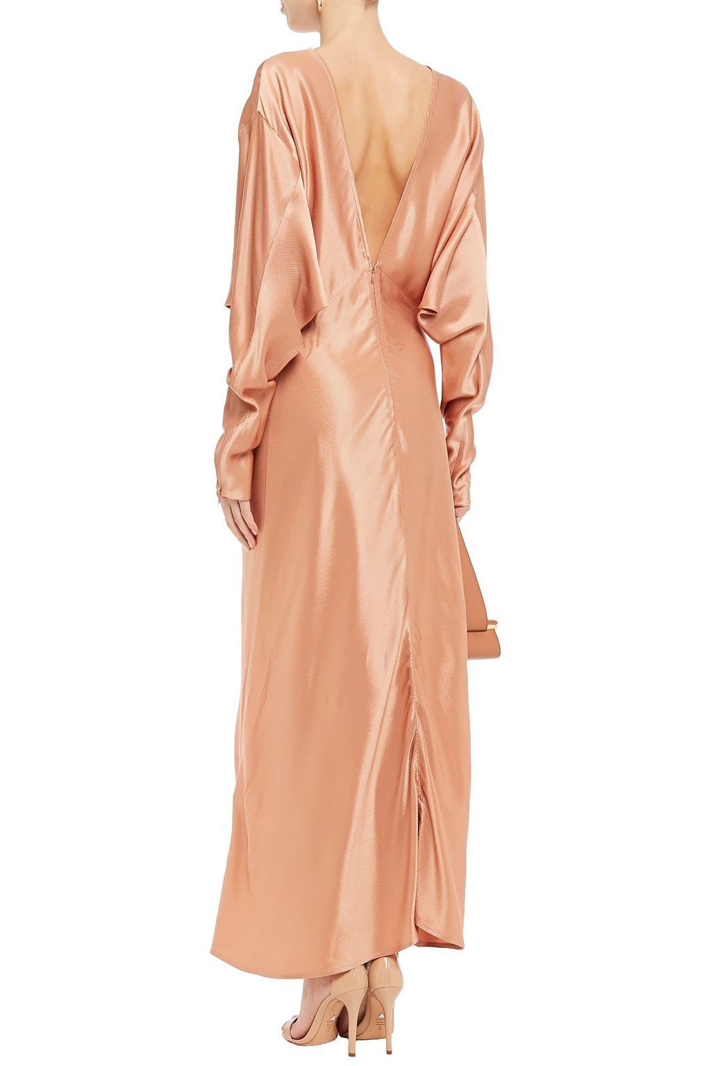 VICTORIA BECKHAM Draped satin-twill maxi dress