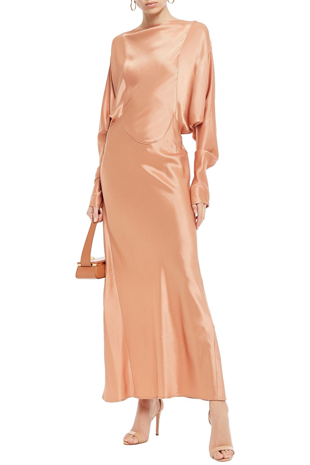 VICTORIA BECKHAM Draped satin-twill maxi dress