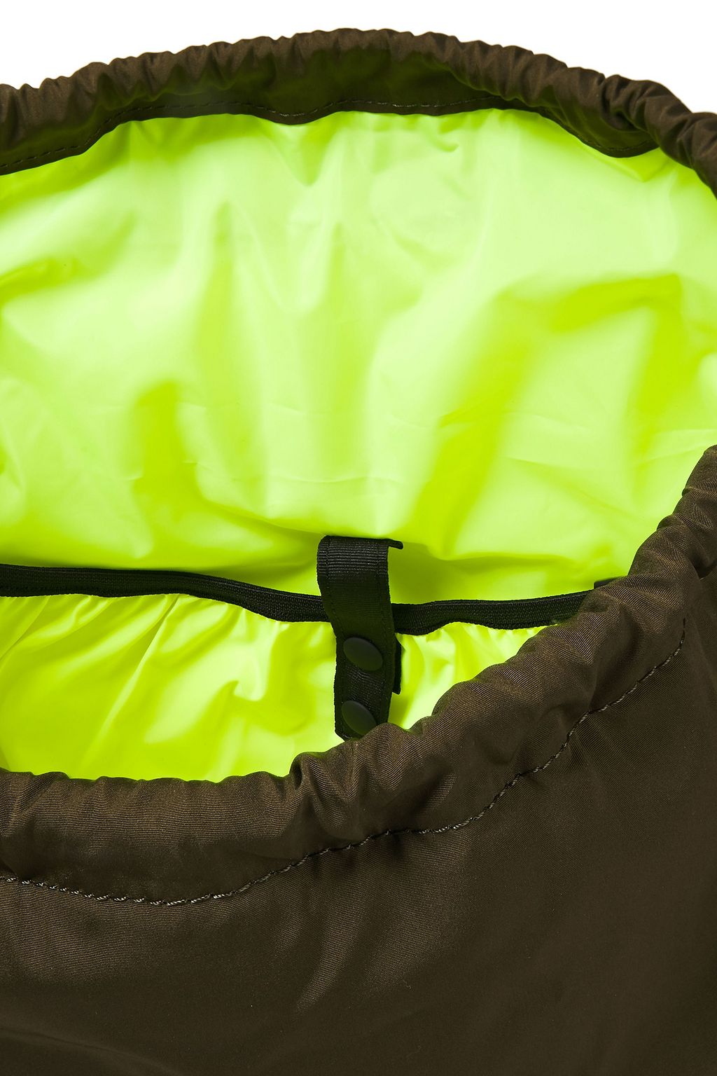 GANNI Neon-trimmed logo-print shell backpack