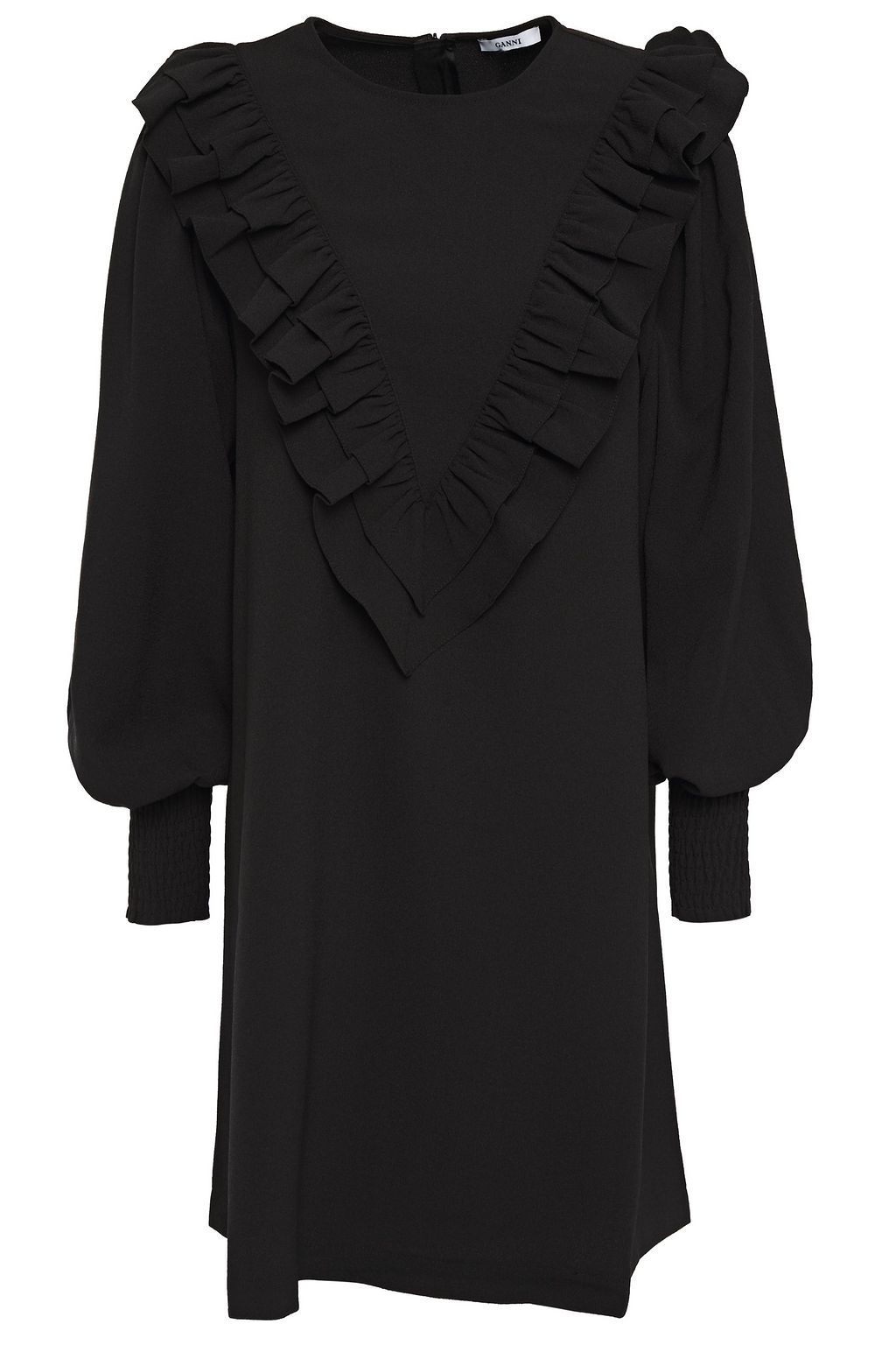 crepe ruffle dress