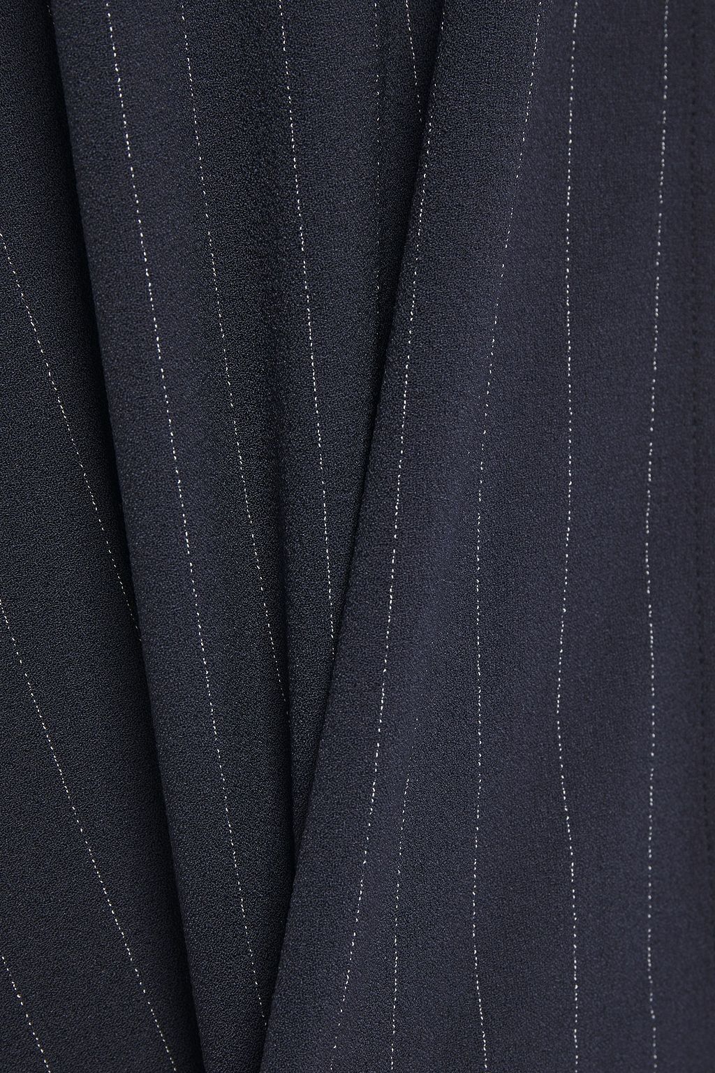 GANNI Clark pinstriped stretch-crepe midi wrap dress
