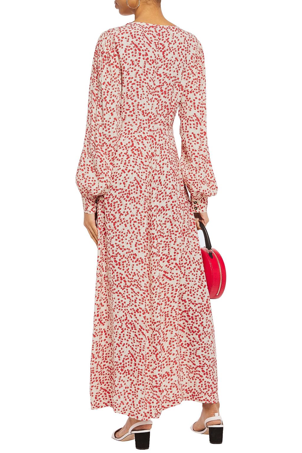 GANNI Floral-print crepe maxi dress