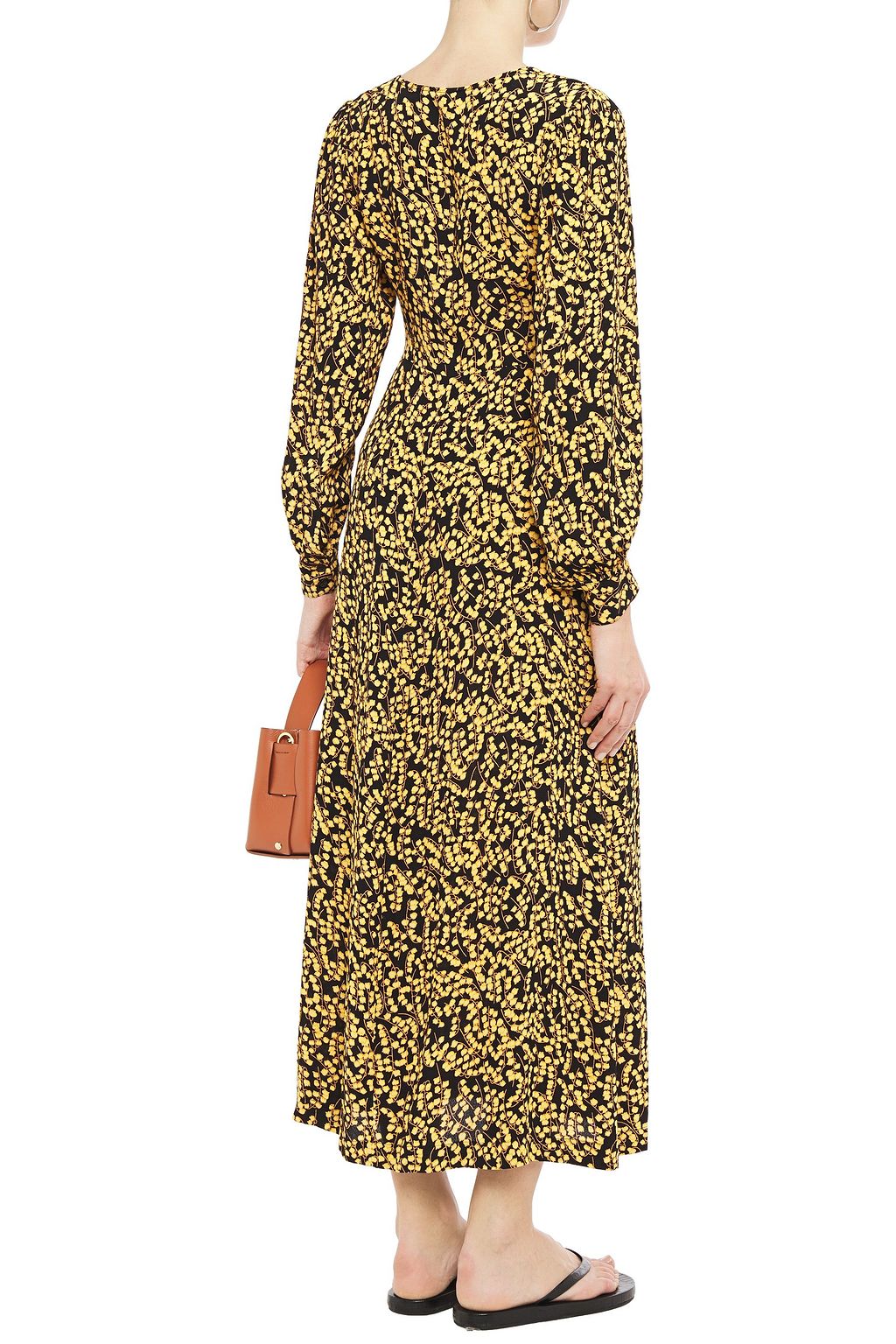 GANNI Floral-print crepe maxi dress