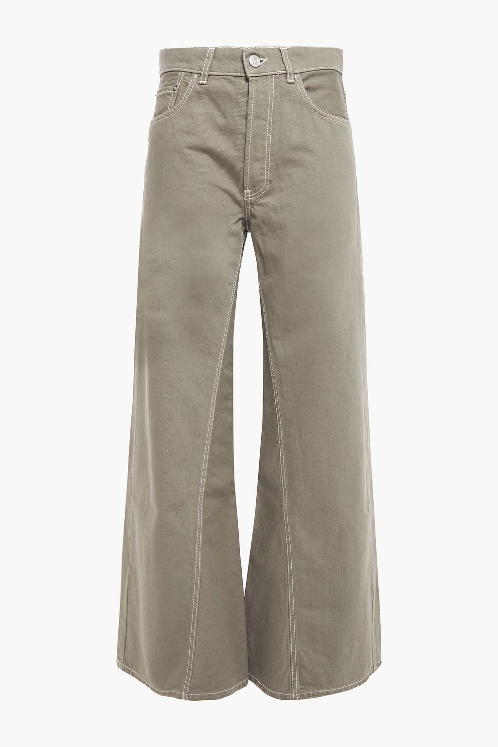 green wide leg jeans