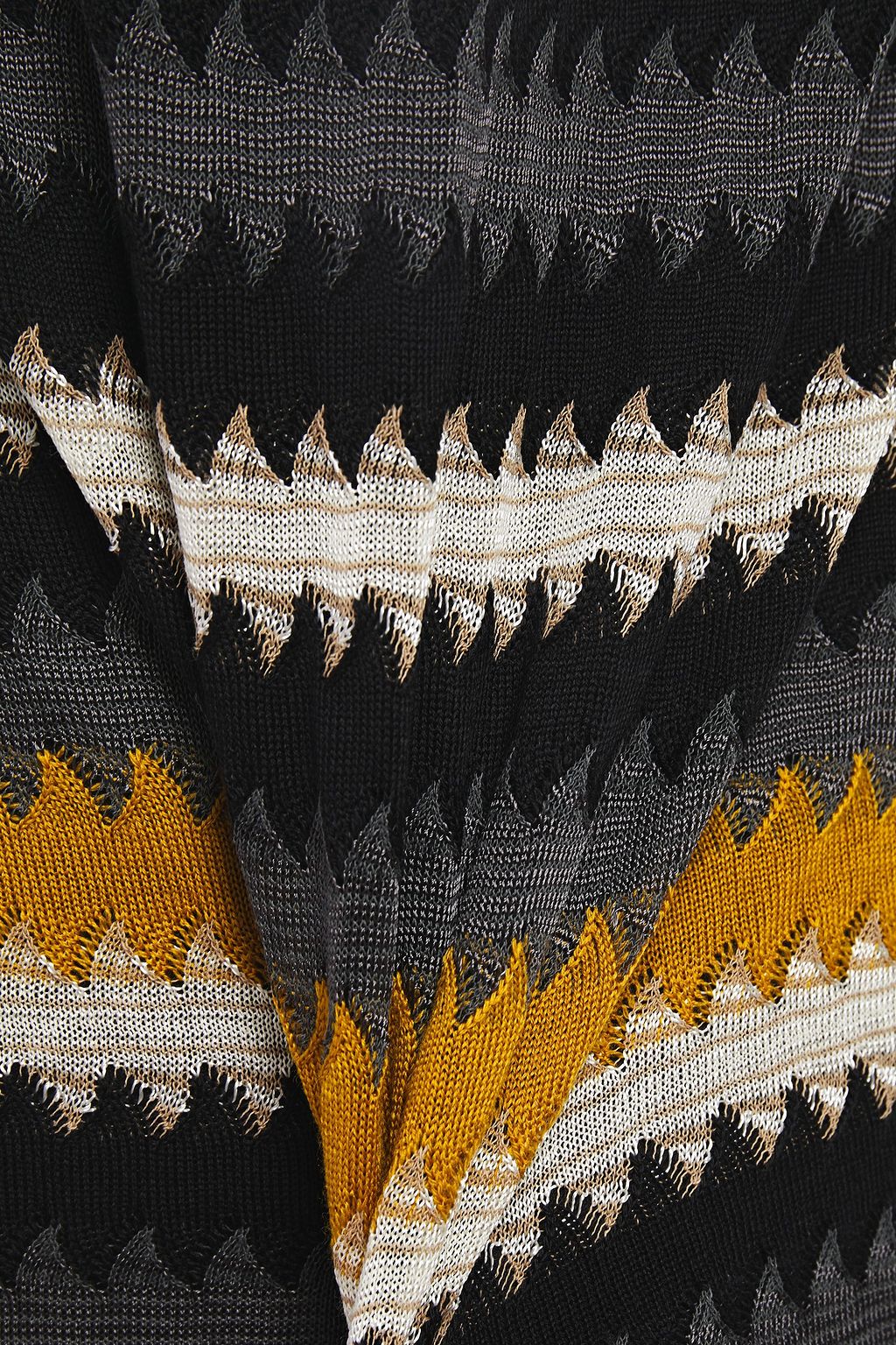 M MISSONI Paneled crochet-knit wool-blend midi dress