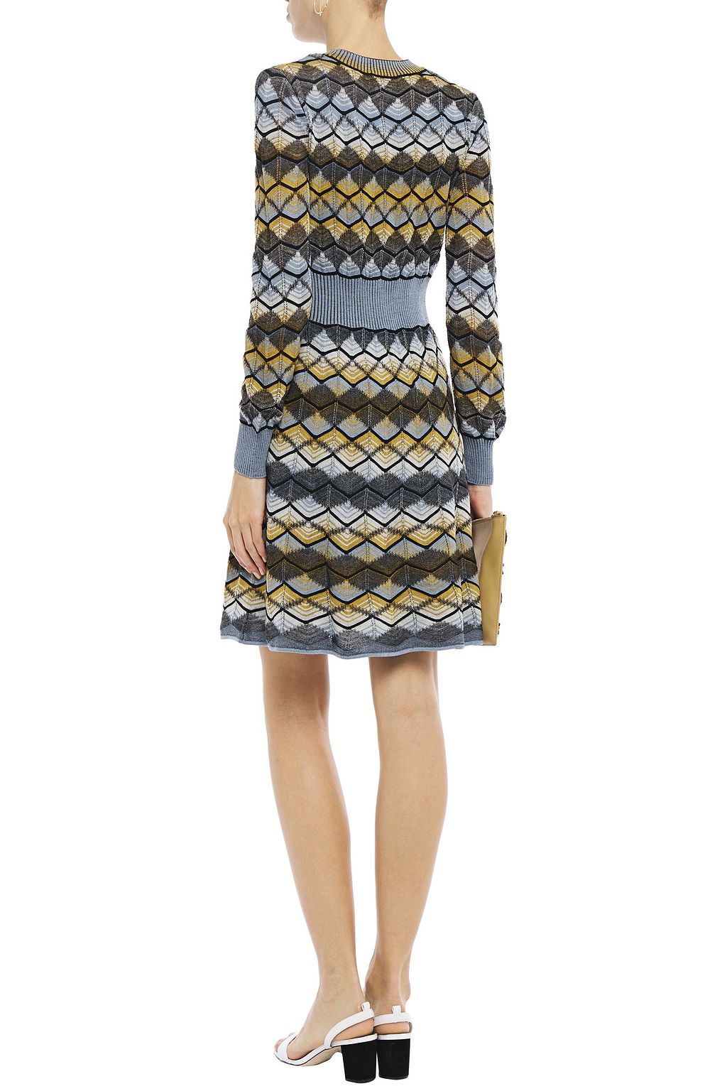 M MISSONI Flared crochet-knit wool-blend mini dress