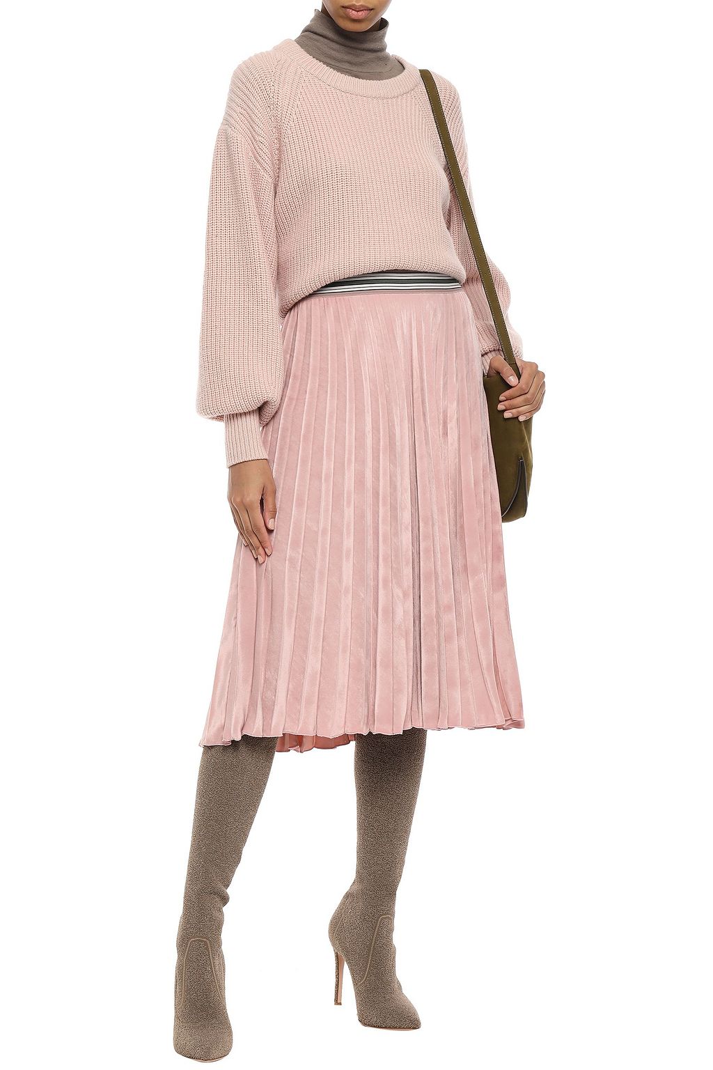 M MISSONI Pleated velvet midi skirt