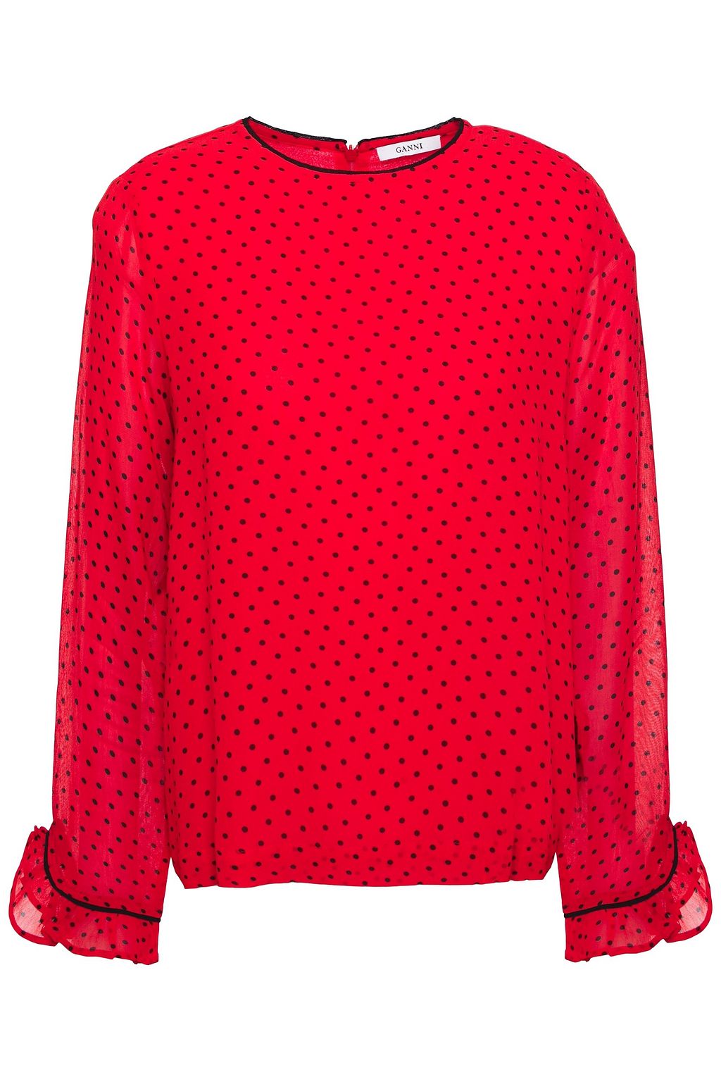ganni ruffle top