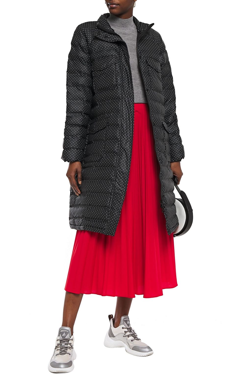 GANNI Quilted printed shell coat