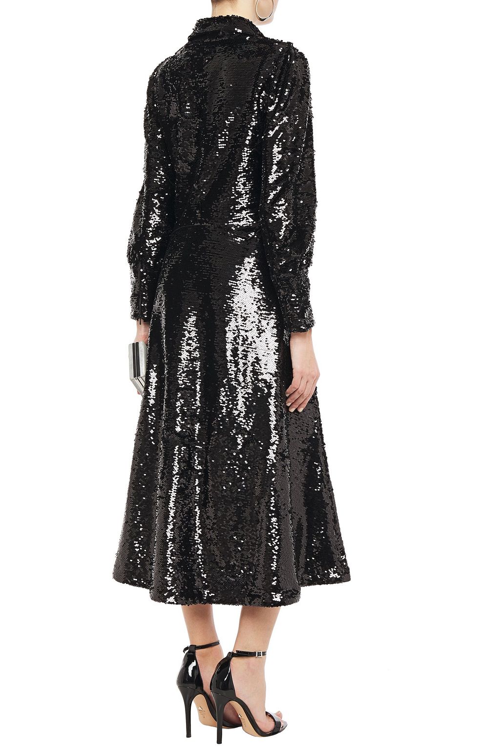 GANNI Sequined tulle midi dress