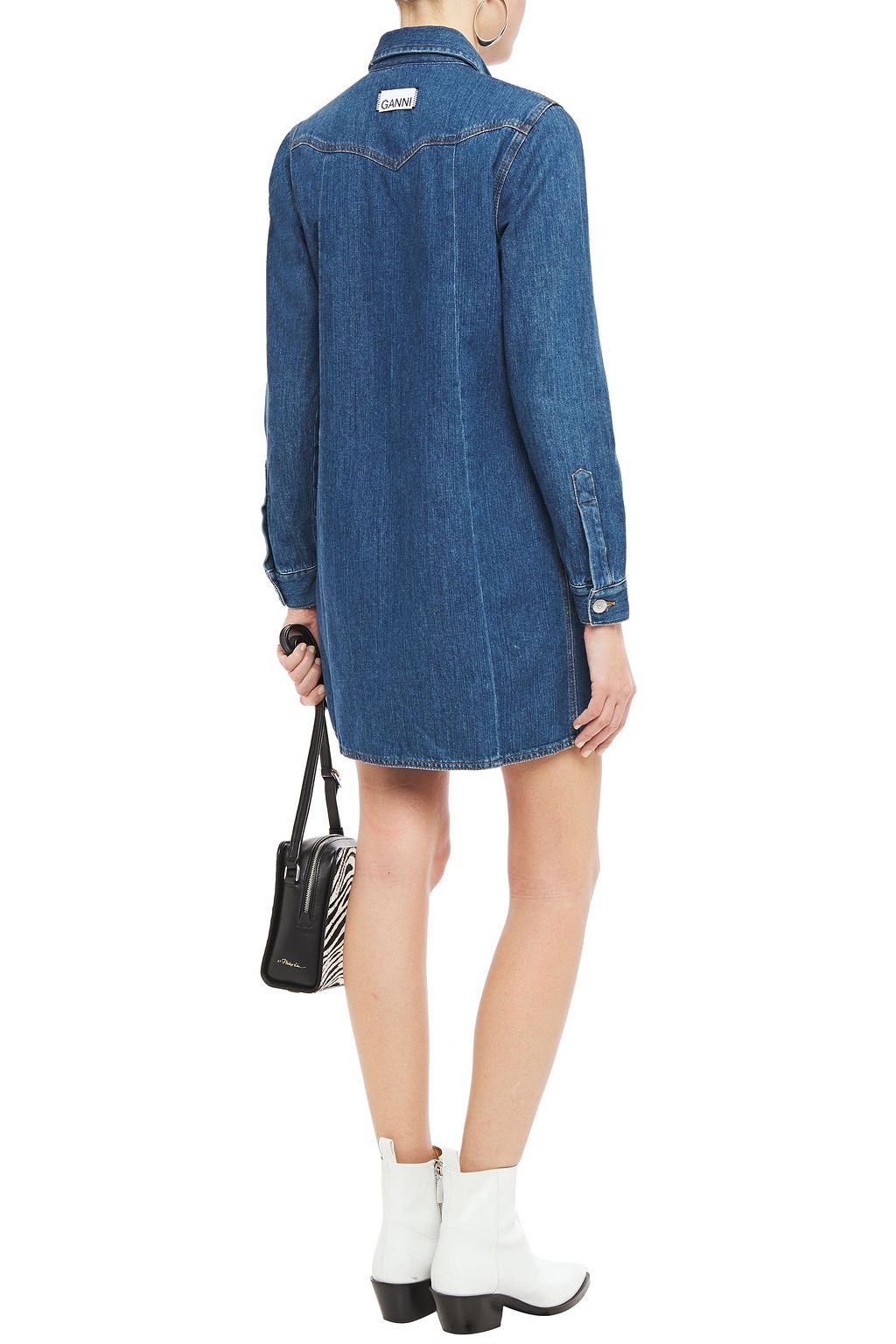 GANNI Denim mini shirt dress