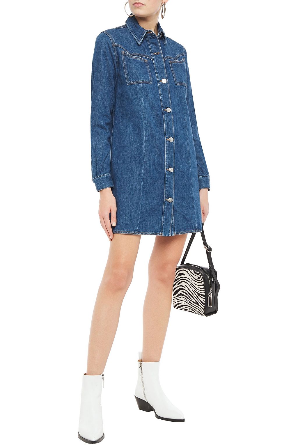 GANNI Denim mini shirt dress