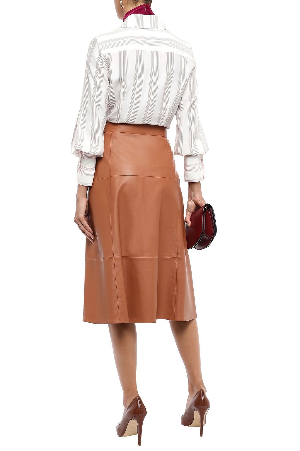 VICTORIA BECKHAM Striped silk-cady shirt