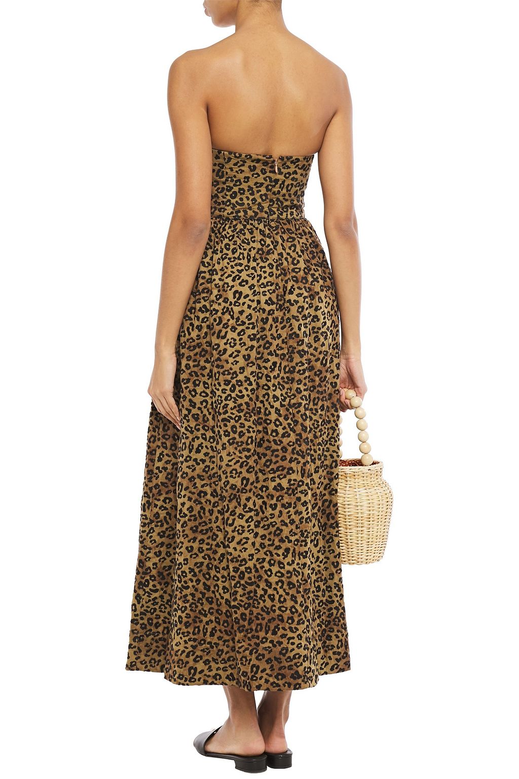 MARA HOFFMAN Mercedes strapless embroidered organic cotton-broadcloth maxi dress