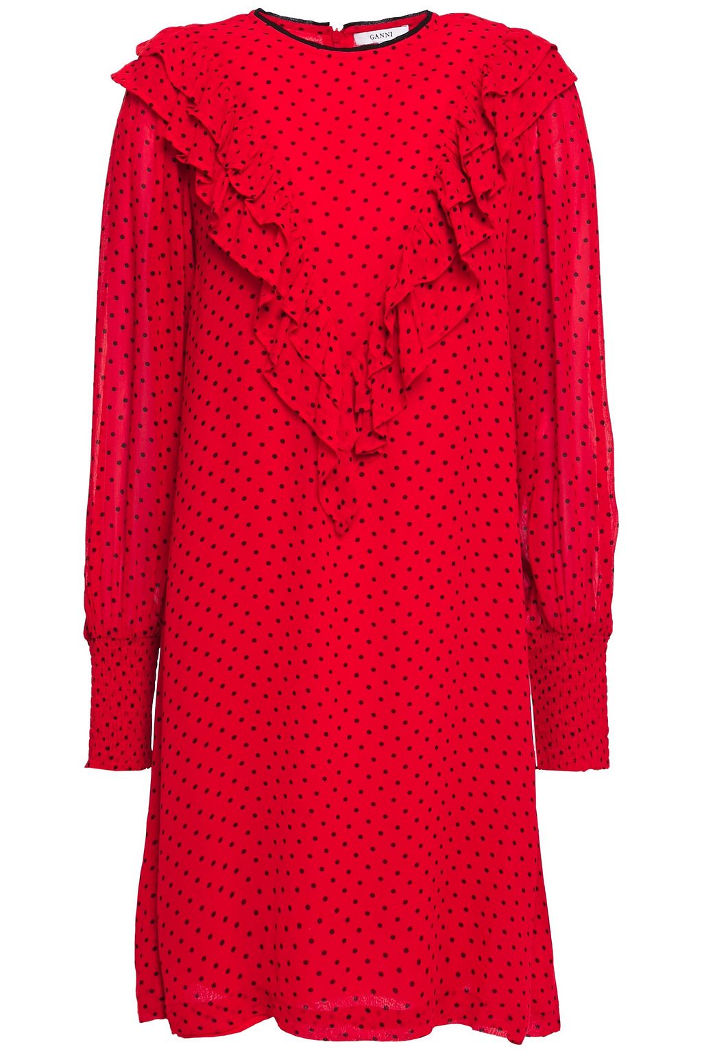 ganni mullin georgette leopard