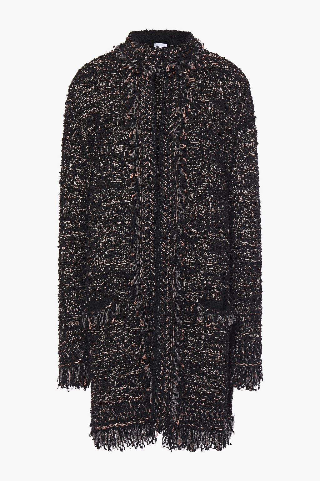 black boucle coatigan