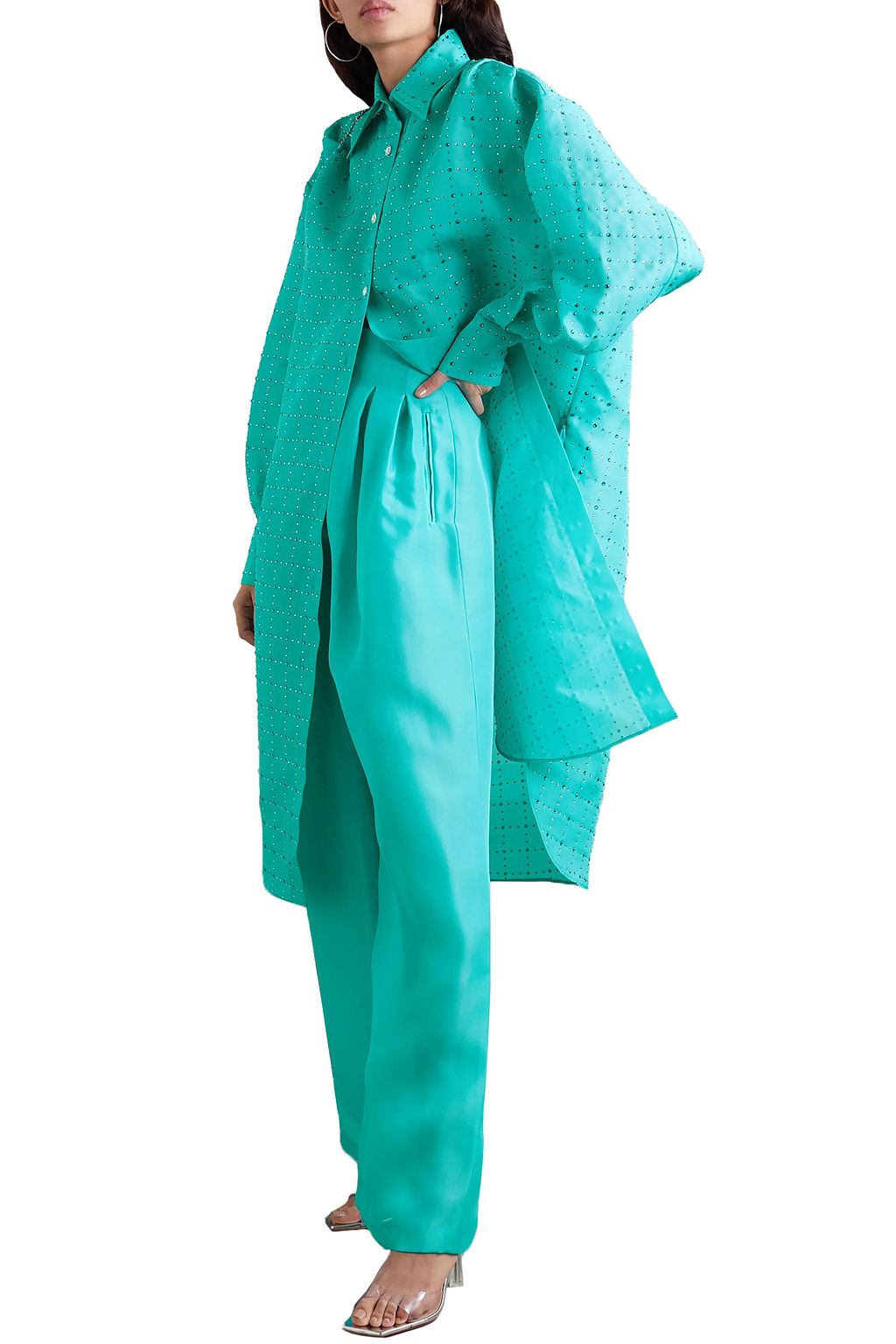 CHRISTOPHER JOHN ROGERS Silk-gazar wide-leg pants