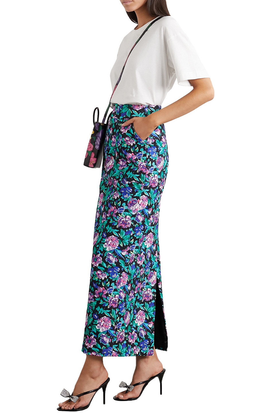 Christopher John Rogers Floral-print Cotton Skirt In Multi