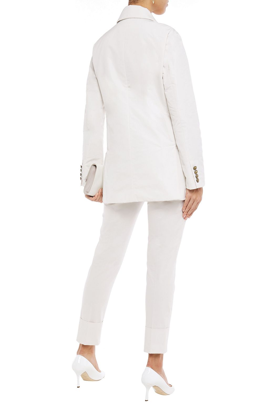 BRUNELLO CUCINELLI Double-breasted bead-embellished shell blazer