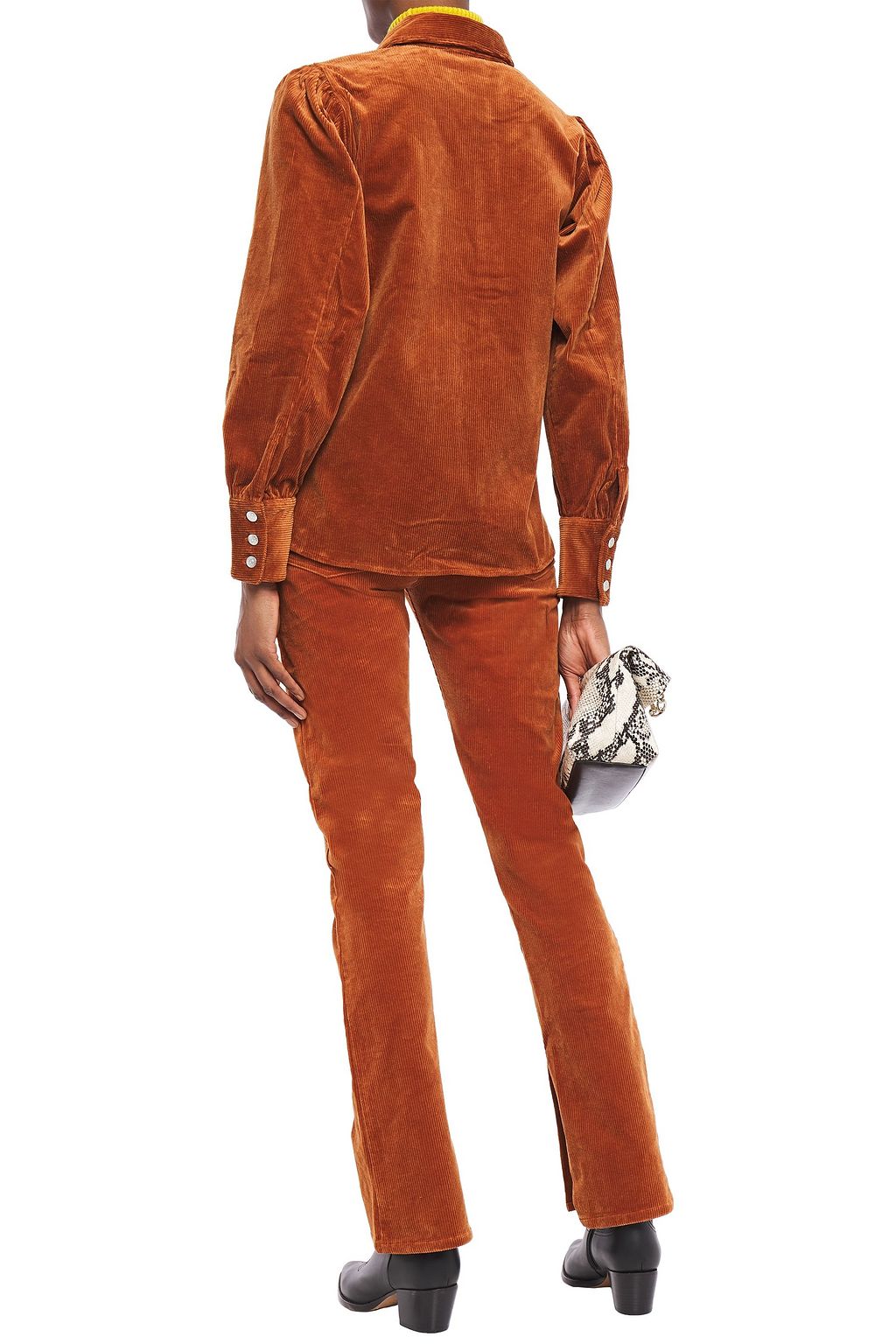GANNI Cotton-blend corduroy slim-leg pants