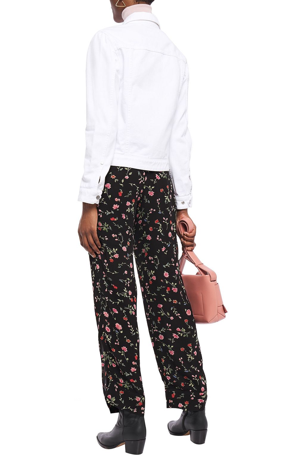 GANNI Polka-dot georgette straight-leg pants