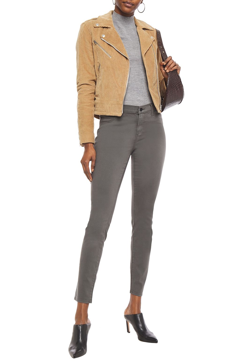 J BRAND Cotton-blend sateen skinny-leg pants