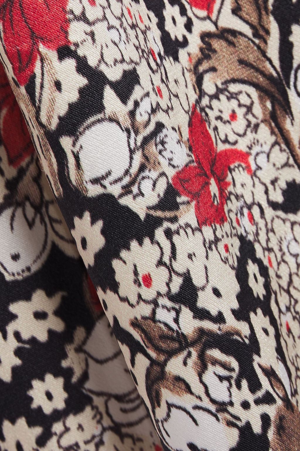 GANNI Floral-print satin mini dress