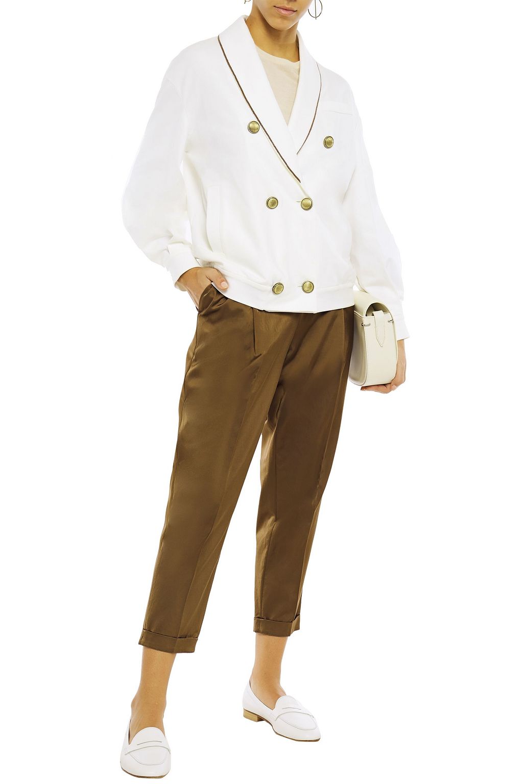 BRUNELLO CUCINELLI Cropped Karottenhose aus Satin