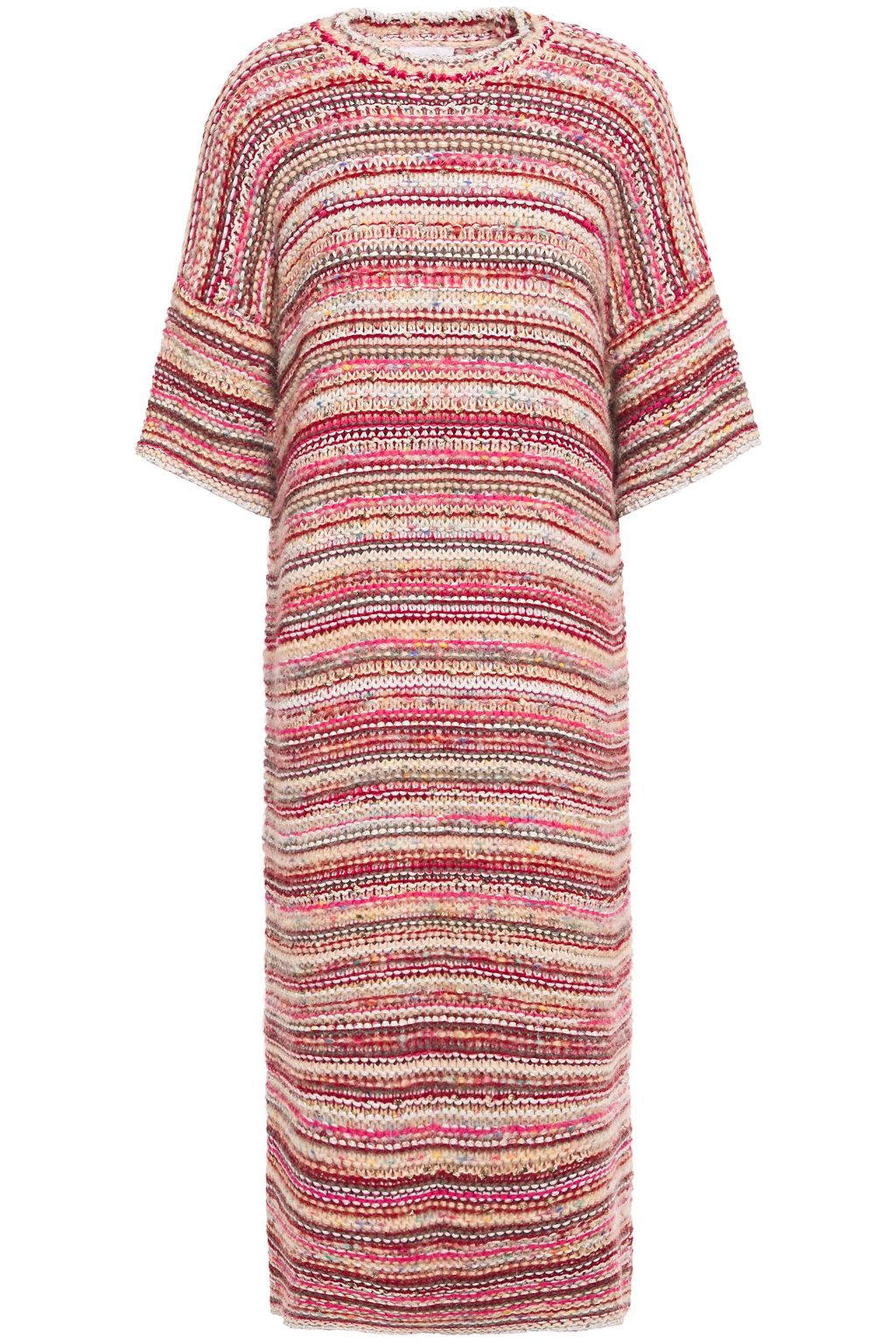 pink knitted midi dress