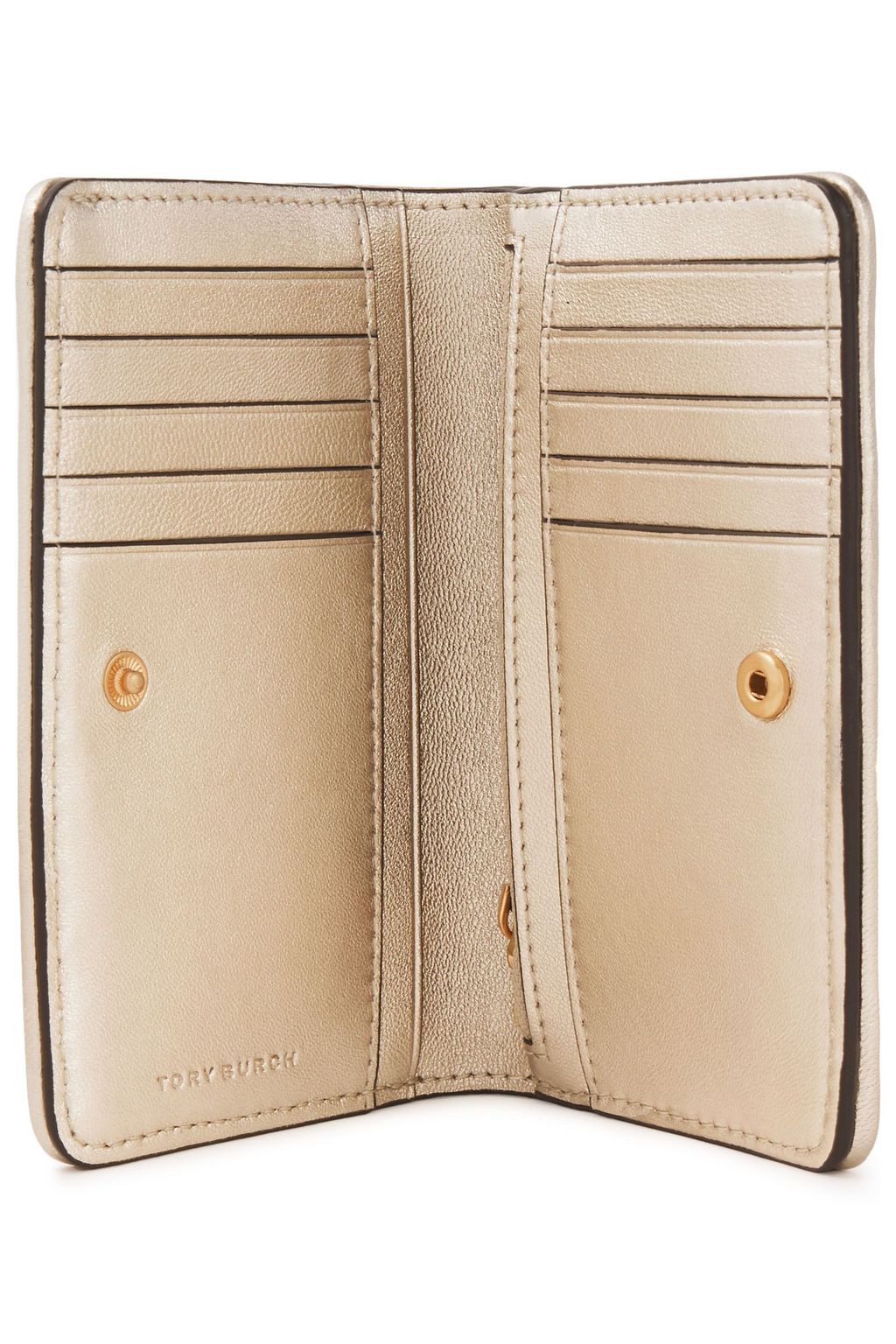 TORY BURCH Fleming quilted metallic leather wallet | THE OUTNET