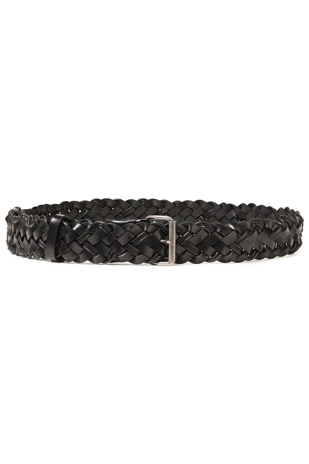 black braided leather belt